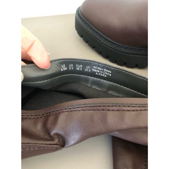 Sarto Studio Fera Brown Over the Knee Faux Leather Boot - 8.5M - Picture 7 of 8